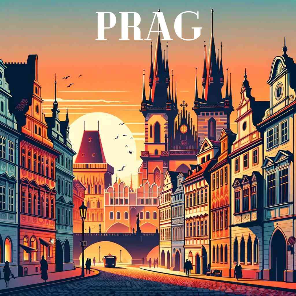 Malen nach Zahlen - Abenddämmerung in Prag