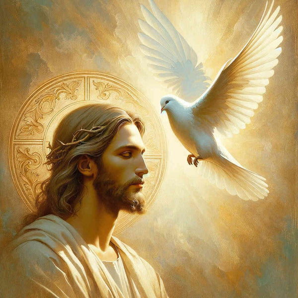 Malen nach Zahlen - Jesus mit Taube