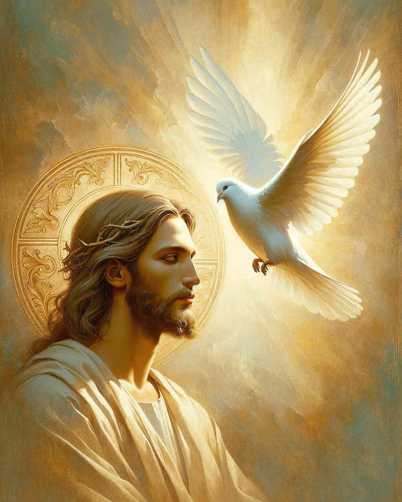 Malen nach Zahlen - Jesus mit Taube
