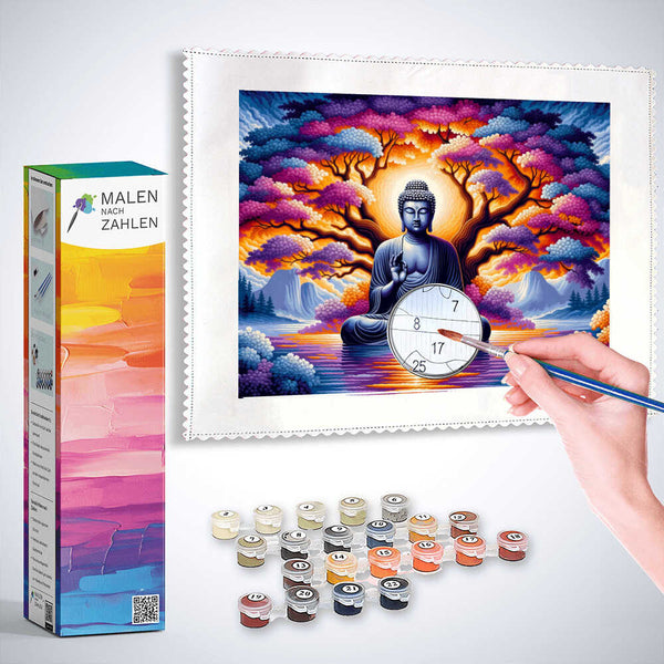 Malen nach Zahlen - Buddha und Baum