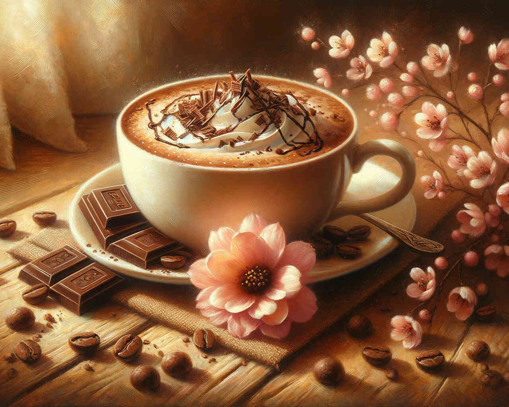 Kaffee mit Blume – Malen nach Zahlen