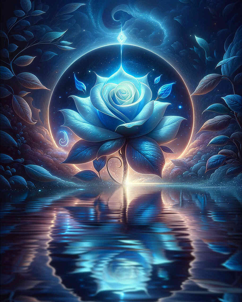 Blaue Rose – Malen nach Zahlen