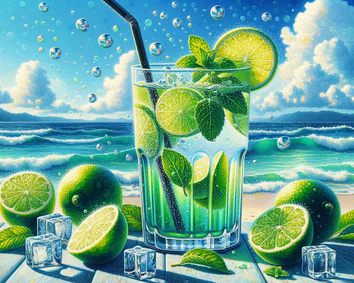 Malen nach Zahlen - Limette und Meer