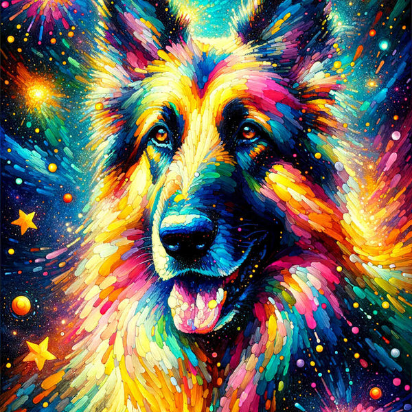 Malen nach Zahlen - Abstrakter Schäferhund