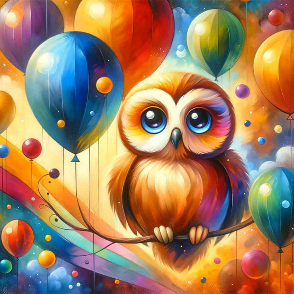 Malen nach Zahlen - Eulen Luftballons