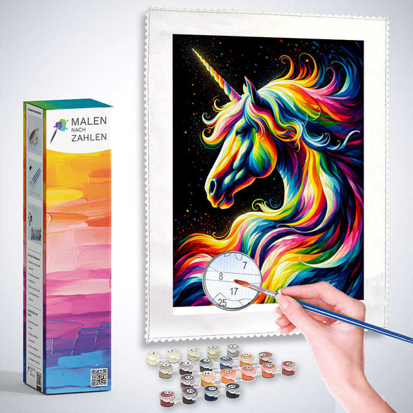 Malen nach Zahlen - Einhorn Farbmix