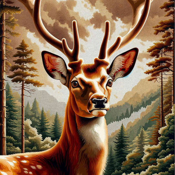Hirsch in Brauntönen – Malen nach Zahlen