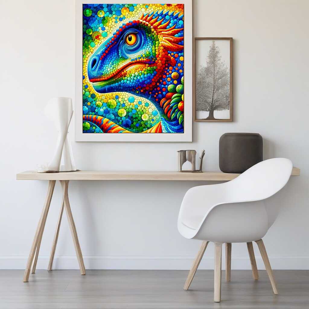 Malen nach Zahlen - Bunter Dinosaurier