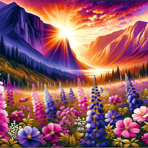 Malen nach Zahlen - Blumenwiese der Berge