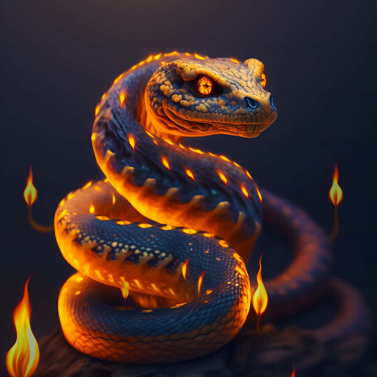 Diamond painting kit featuring an orange snake, equipped with everything you need to create sparkling art.