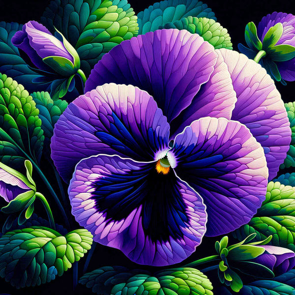 Malen nach Zahlen - Stiefmütterchen in lila