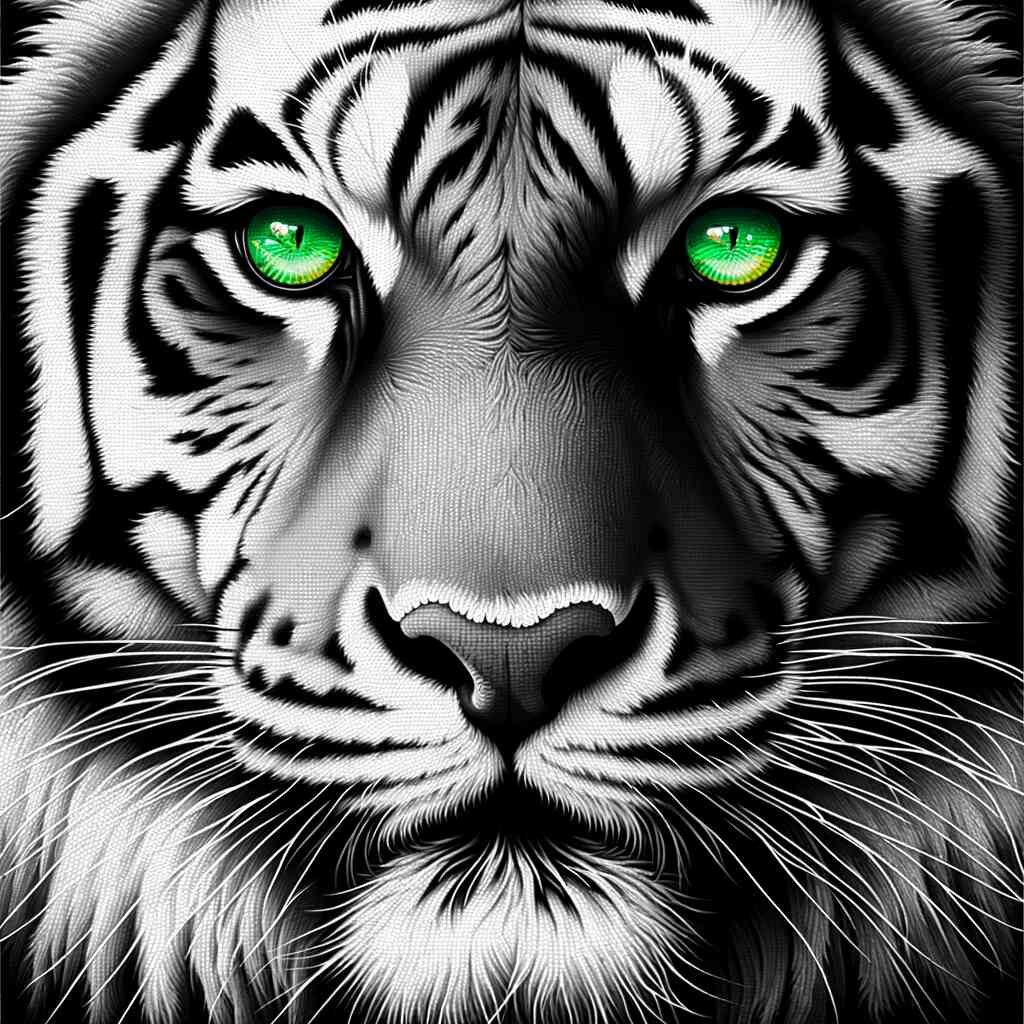 Malen nach Zahlen - Tiger mit grünen Augen