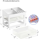 Diamond Painting Aufbewahrungsbox Exklusiv - Produktdetails mit Abmessungen und Aufbewahrungskammern. Ideal zur Organisation von Acryl Diamonds.