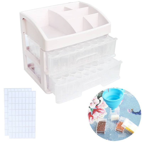 Diamond Painting Aufbewahrungsbox Exklusiv with storage compartments and accessories for organizing acrylic diamonds