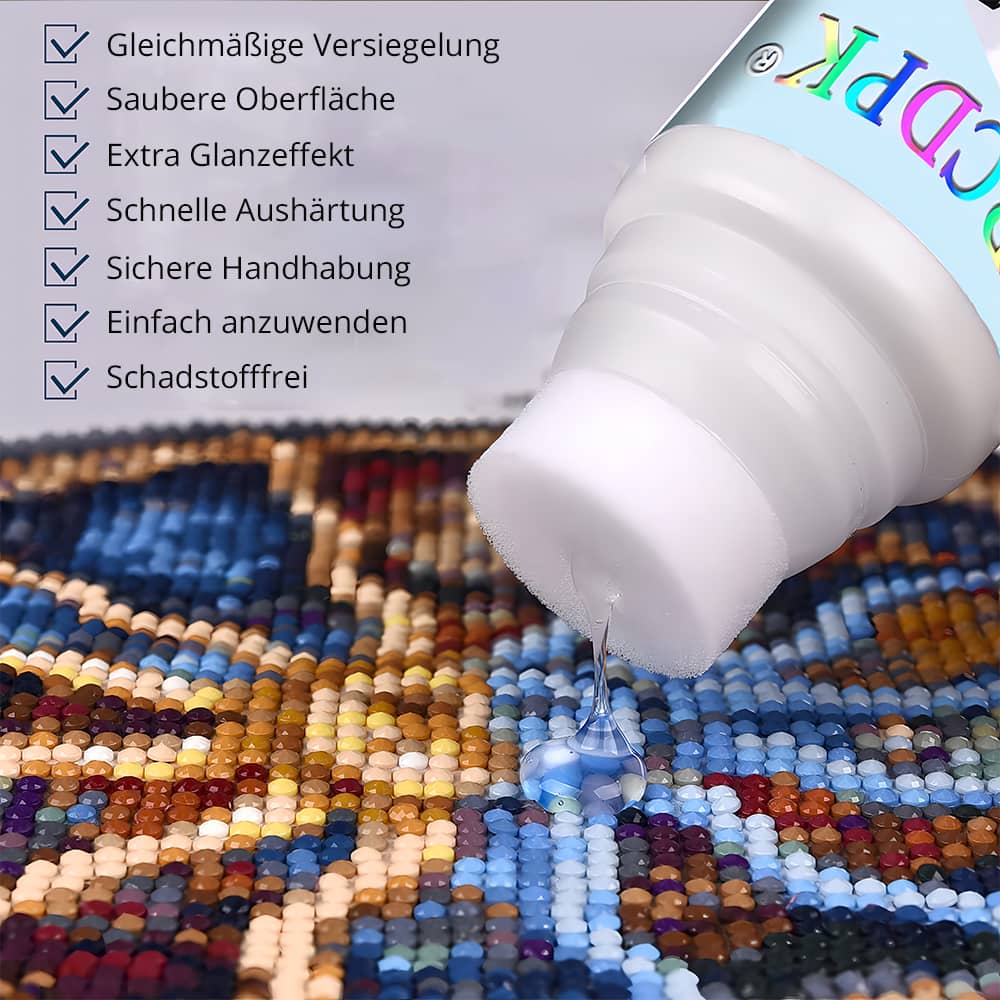 Diamond Painting Versiegelung für gleichmäßige Versiegelung und extra Glanzeffekt, einfach anzuwenden, schadstofffrei und schnelle Aushärtung