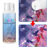 Diamond Painting Sealer for protecting artworks with transparent gloss effect, preventing diamonds from falling out and ensuring easy application.