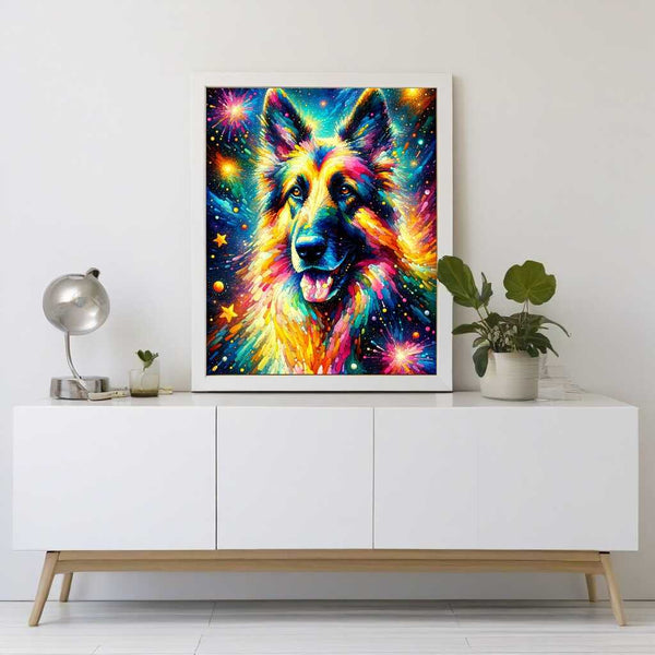 Malen nach Zahlen - Abstrakter Schäferhund