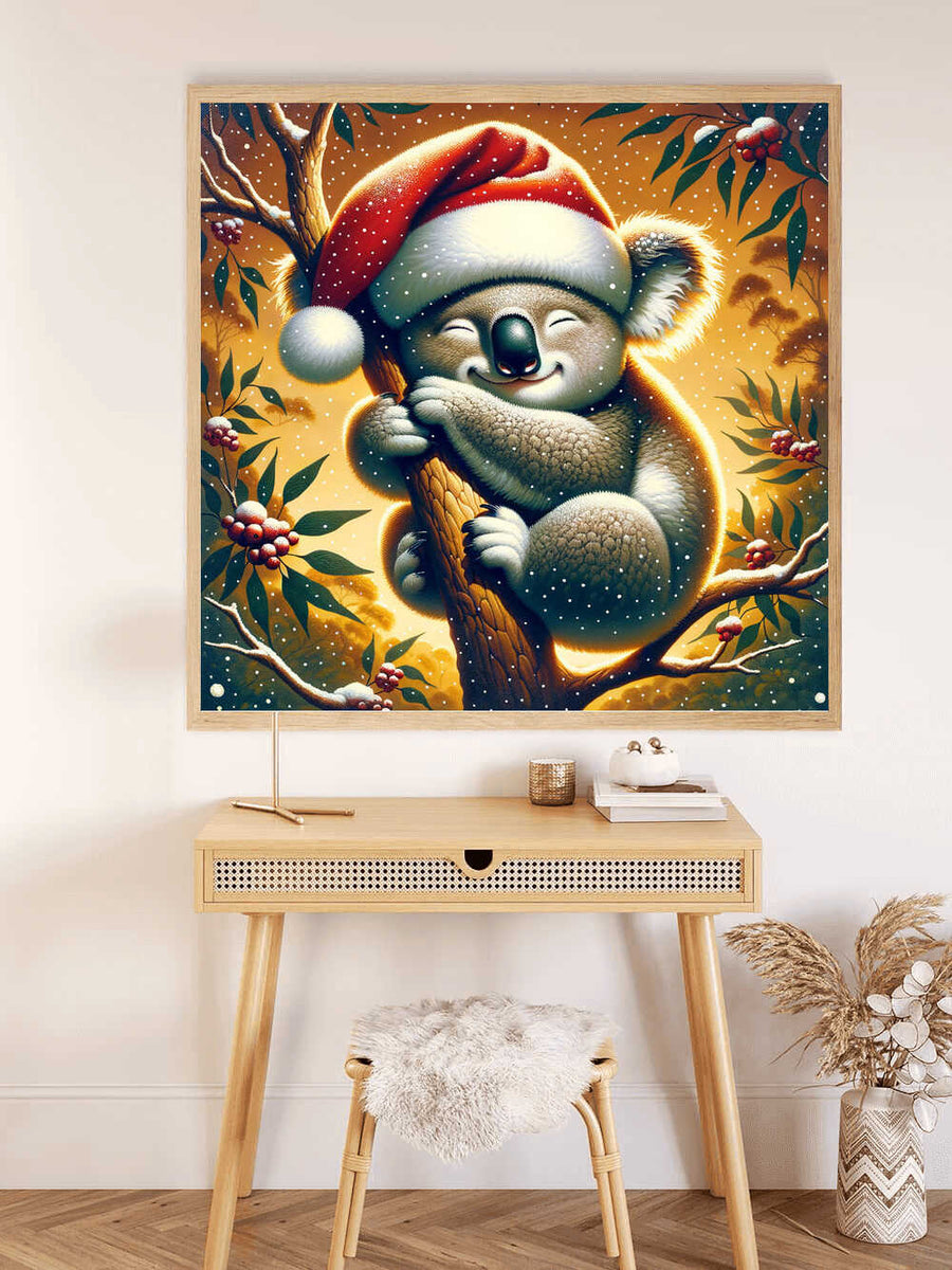 Malen nach Zahlen - Koala mit Weihnachtsmütze