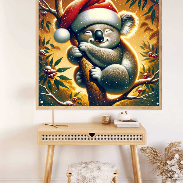 Malen nach Zahlen - Koala mit Weihnachtsmütze