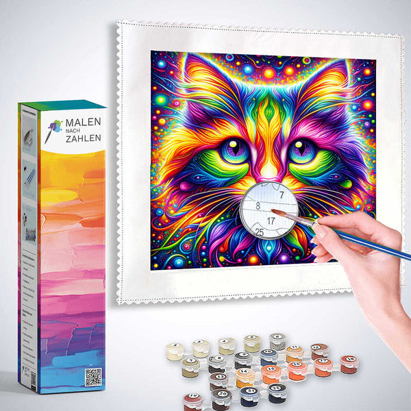 Malen nach Zahlen - Regenbogenkatze