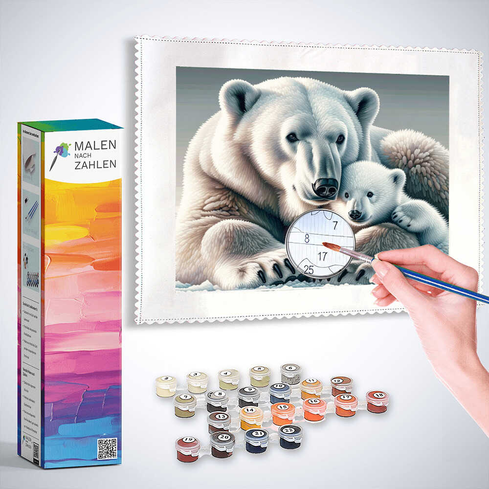 Malen nach Zahlen - Kleiner Eisbär