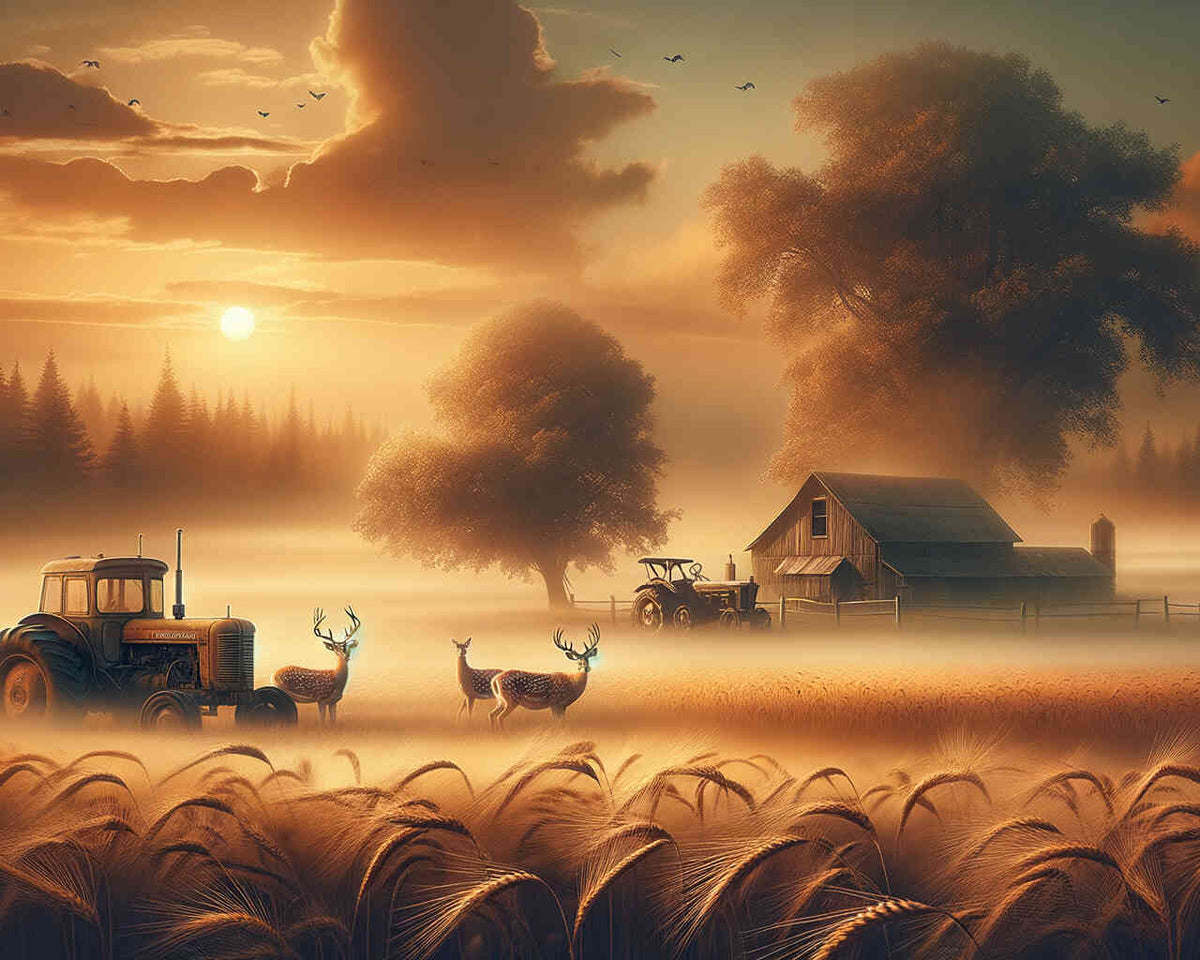 Malen nach Zahlen - Hirsche, Traktor