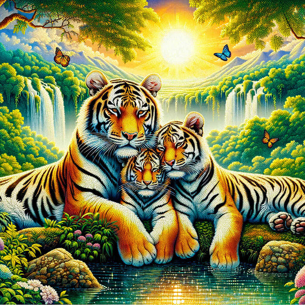Malen nach Zahlen - Tigerfamilie
