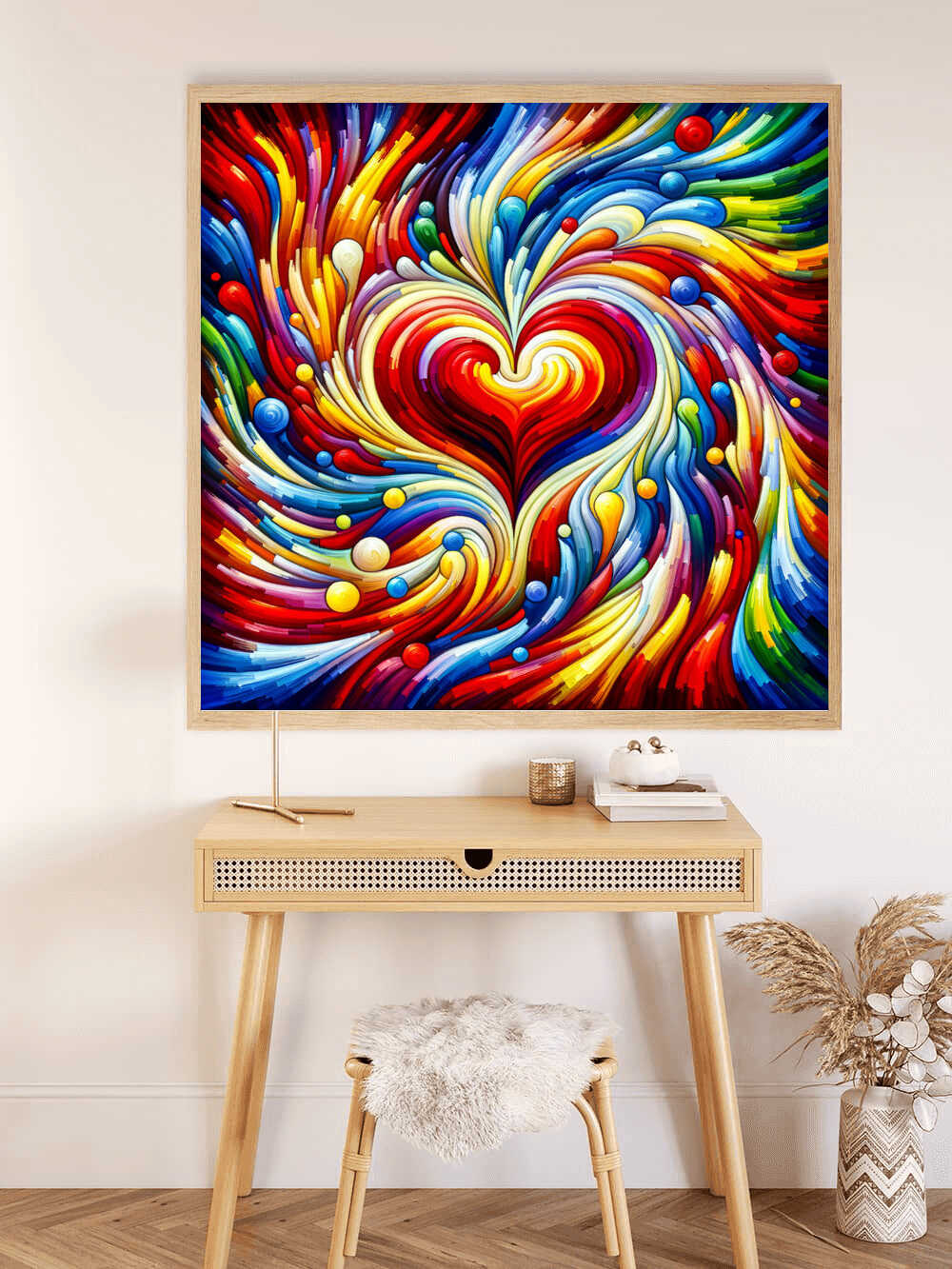  Malen nach Zahlen - Herzen bunt und abstrakt - Jetzt kaufen Motiv 