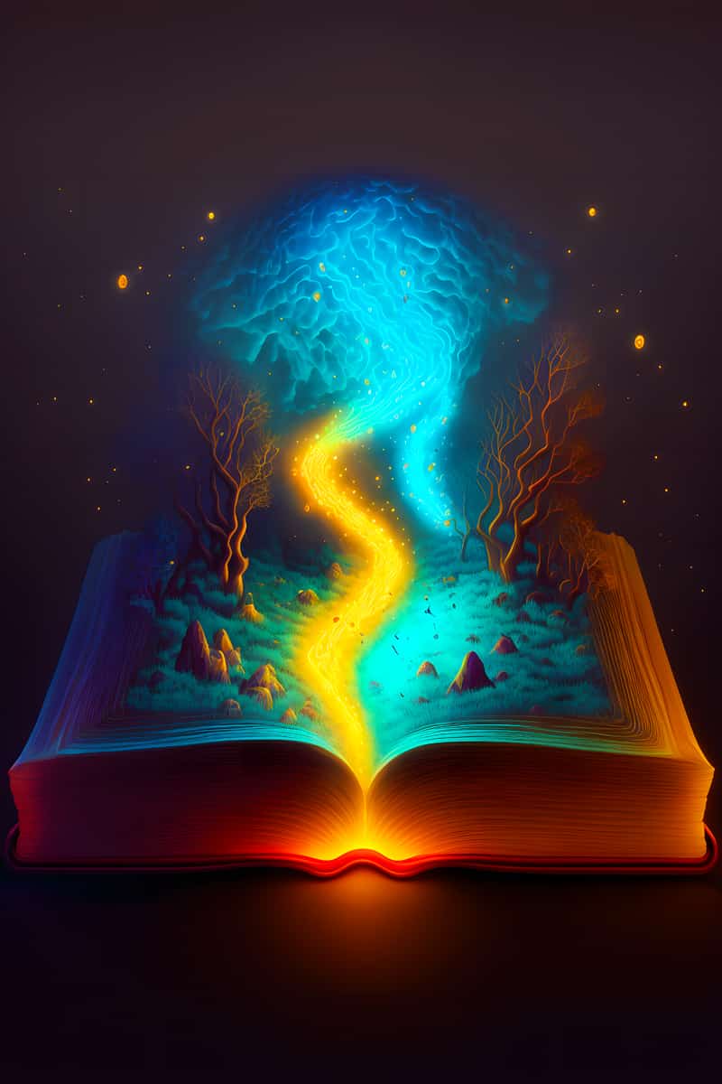 AB Diamond Painting - Open Book with Glowing Path and Magical Forest, Diamond Painting Kit for Creative Art Enthusiasts