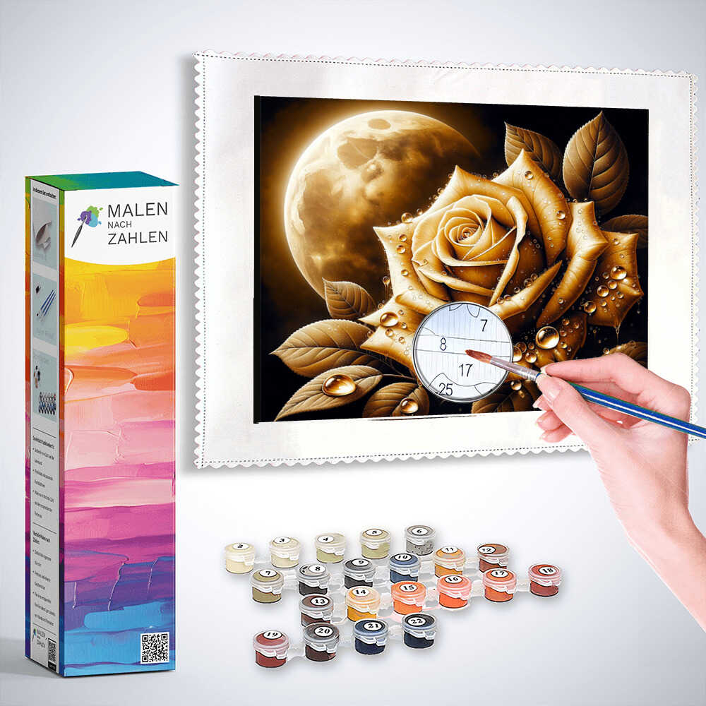 Malen nach Zahlen - Goldene Rose Wasser