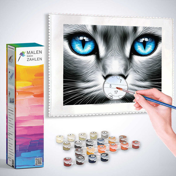 Malen nach Zahlen - Katze mit blauen Augen