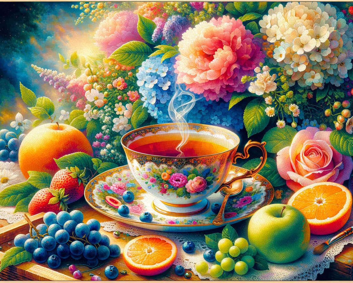 Malen nach Zahlen - Teetasse Früchte