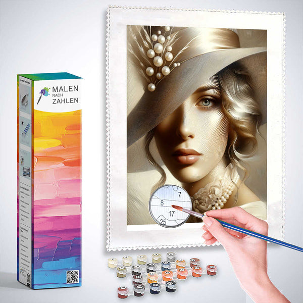 Frau mit Hut – Malen nach Zahlen