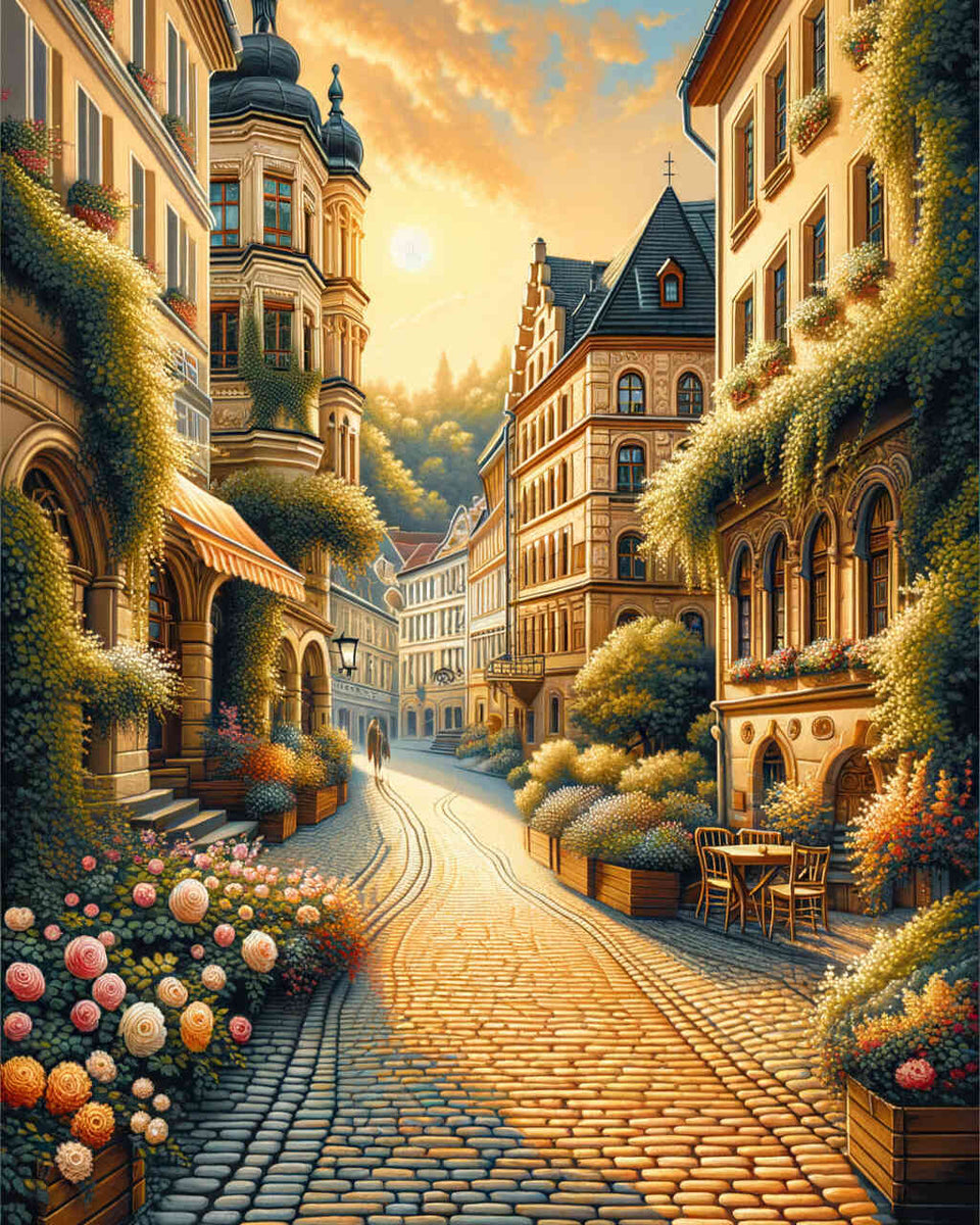 Malen nach Zahlen - Romantische Altstadtstraße