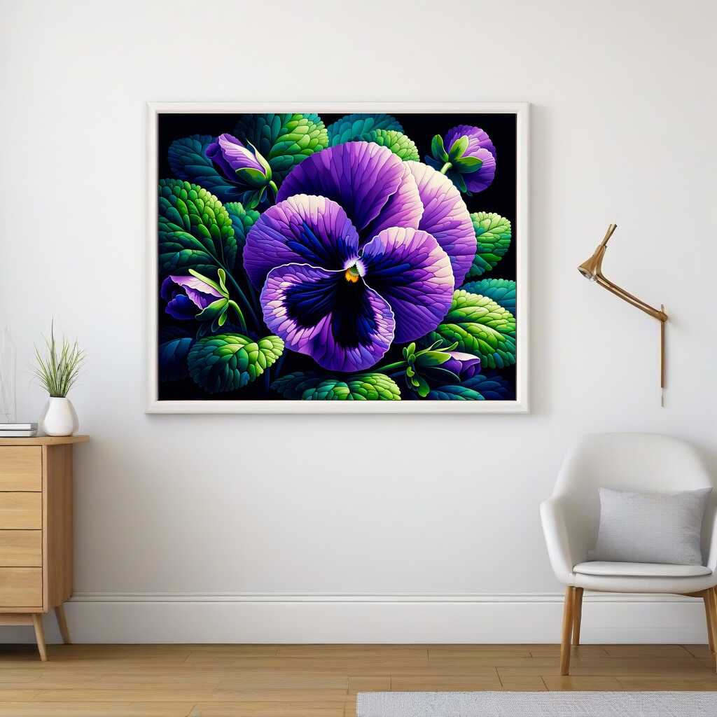 Malen nach Zahlen - Stiefmütterchen in lila