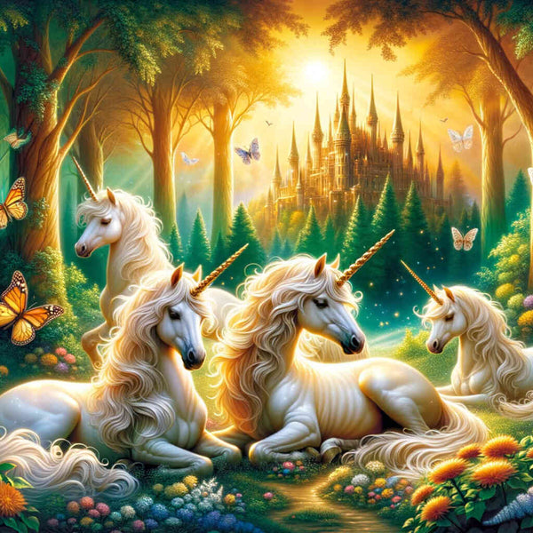 Malen nach Zahlen - Einhorn Familie