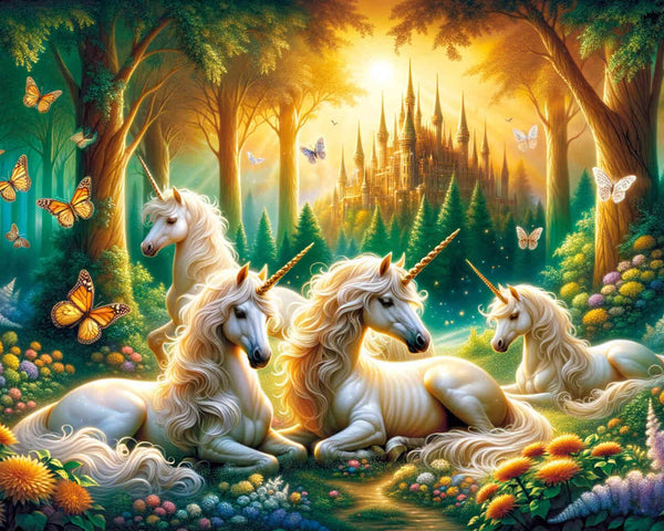 Malen nach Zahlen - Einhorn Familie