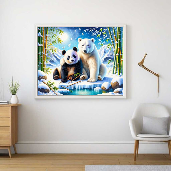 Malen nach Zahlen - Freunde, Panda und Eisbär