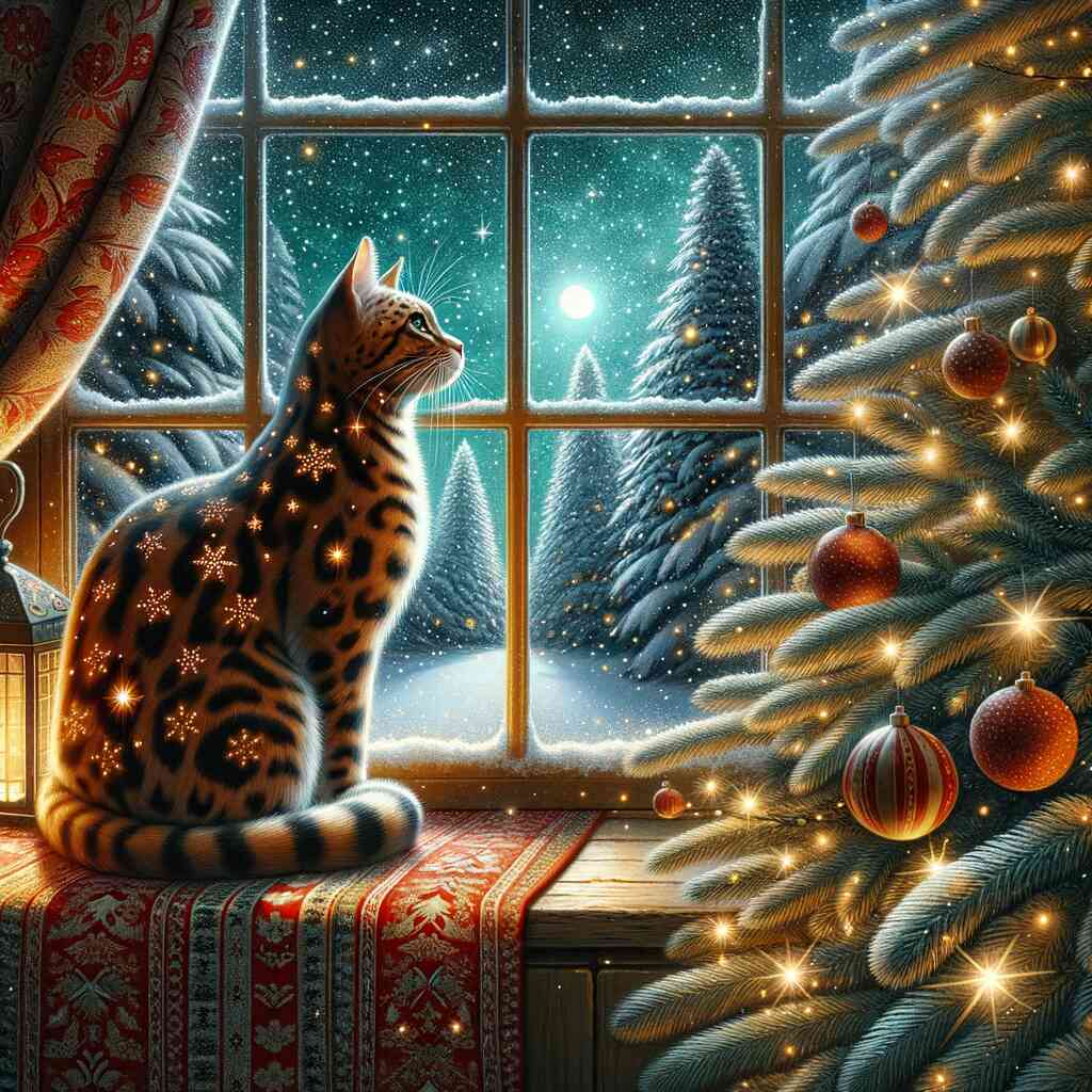 Malen nach Zahlen - Weihnachten Katze vor Fenster