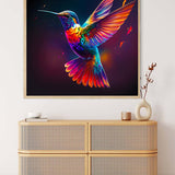 Malen nach Zahlen buntes Kolibri Gemälde, entspannende Kunst zur Wanddekoration.