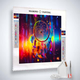 Diamond Painting Kit - Traumfänger Blurred Design with Bright Colors, Acrylic Diamonds, Professional Canvas, and Tools