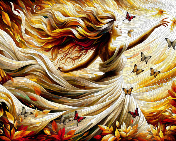 Malen nach Zahlen - Frau im Wind