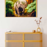 Diamond Painting Kleiner Elefant im Wald auf einem Sideboard, hochwertiges Komplettset für kreatives Erlebnis