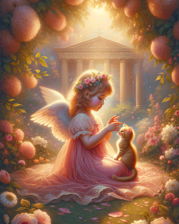 Malen nach Zahlen - Katzen Engelchen