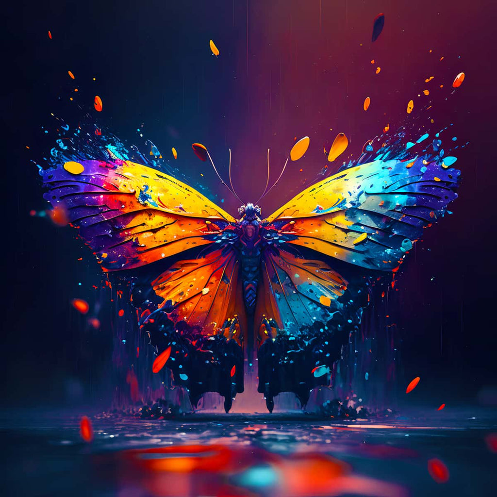 Malen nach Zahlen - Schmetterling Farbenprächtig - hochwertige Leinwand - 170523, Fantasy, Neu eingetroffen, Quadratisch, Schmetterling, Tiere