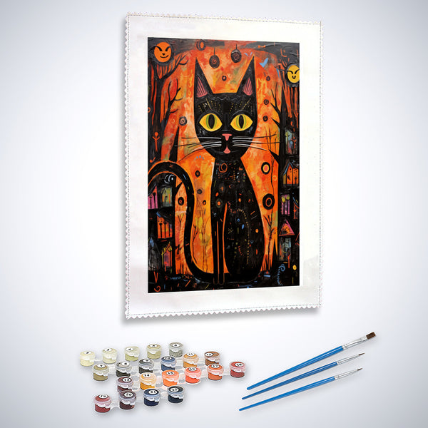 Malen nach Zahlen - Katze in Orange