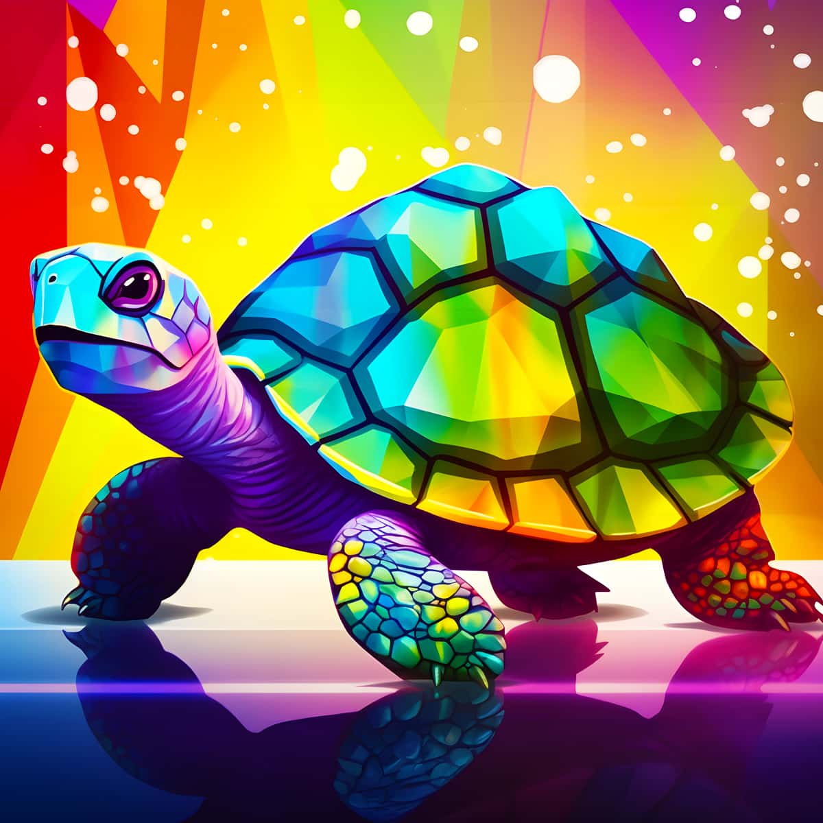Malen nach Zahlen Diamant Schildkröte - bunter Schildkröten-Diamantkunstwerk mit entspannender Wirkung