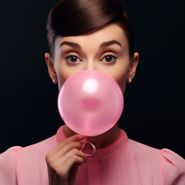Malen nach Zahlen - Audrey Hepburn mit Kaugummi im Mund