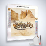 Diamond Painting Kit Schnittiger Kurvenjäger with Motorcycle Motif, Acrylic Diamonds, Tweezers, Professional Stylus, and Tool Set