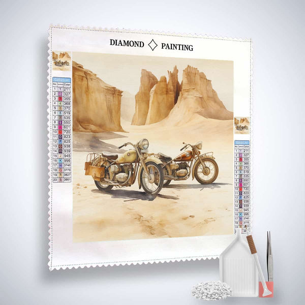 Diamond Painting Kit Schnittiger Kurvenjäger with Motorcycle Motif, Acrylic Diamonds, Tweezers, Professional Stylus, and Tool Set